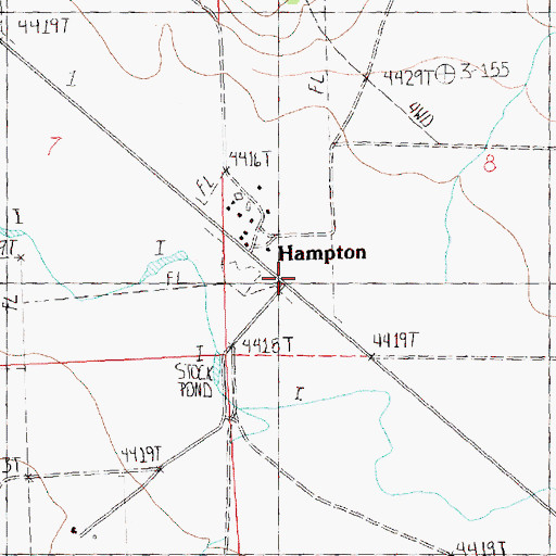 Topographic Map of Hampton Post Office (historical), OR