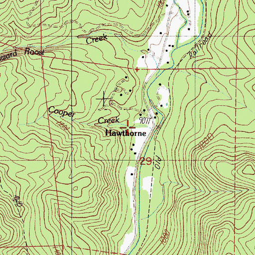 Topographic Map of Hawthorne Post Office (historical), OR