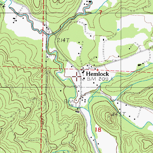 Topographic Map of Hemlock Post Office (historical), OR