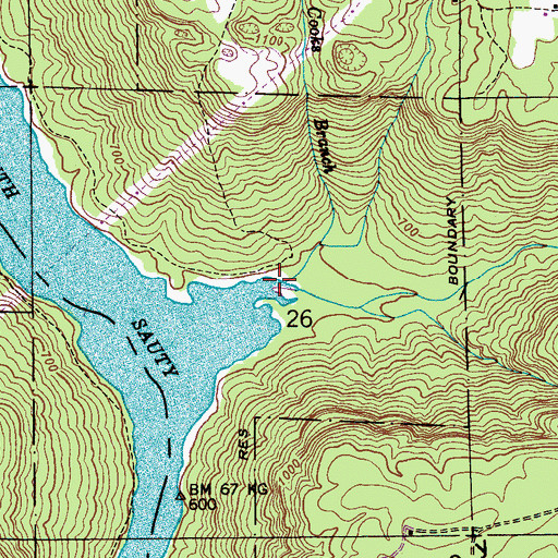 Topographic Map of Cooks Branch, AL