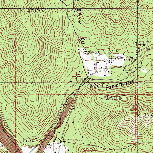 Topographic Map of Herling Post Office (historical), OR