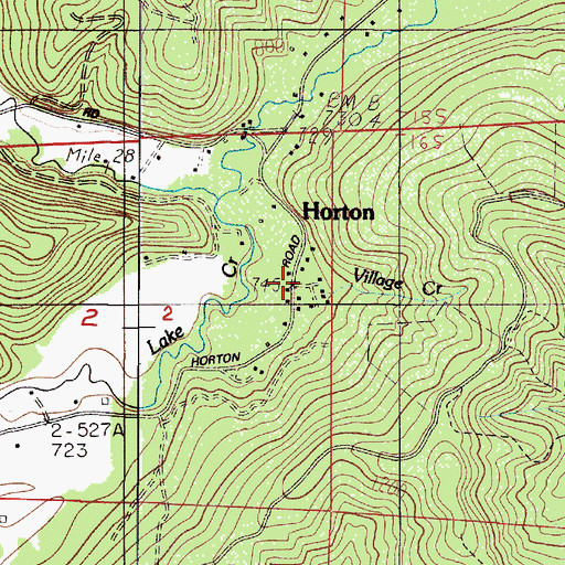 Topographic Map of Horton Post Office (historical), OR