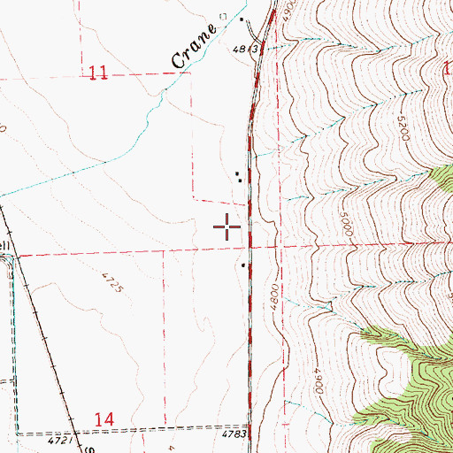 Topographic Map of Hot Springs Post Office (historical), OR