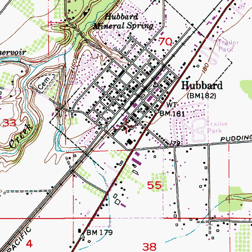 Topographic Map of Hubbard Post Office, OR