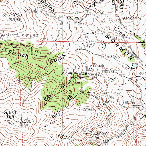 Topographic Map of Humboldt Basin Post Office (historical), OR