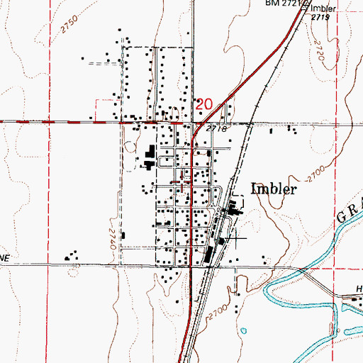 Topographic Map of Imbler Post Office, OR