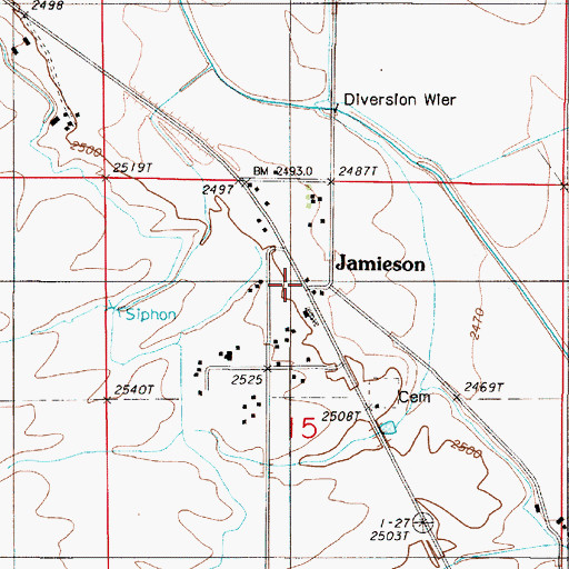 Topographic Map of Jamieson Post Office, OR