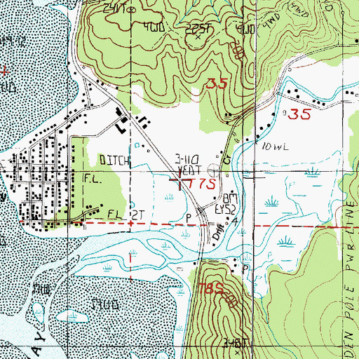 Topographic Map of Johnson Post Office (historical), OR