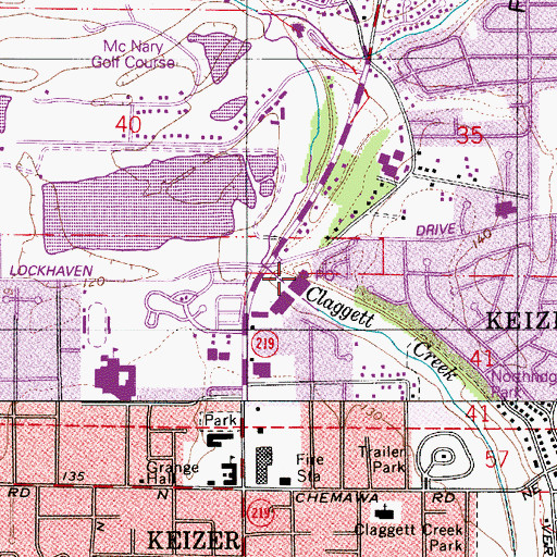Topographic Map of Keizer Post Office, OR