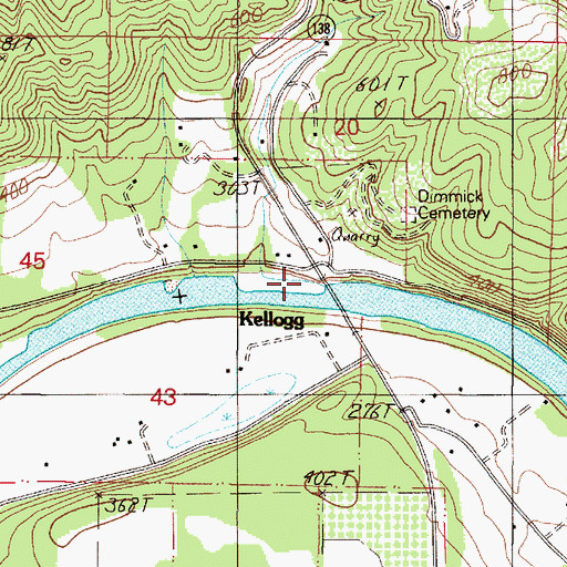 Topographic Map of Kellogg Post Office (historical), OR