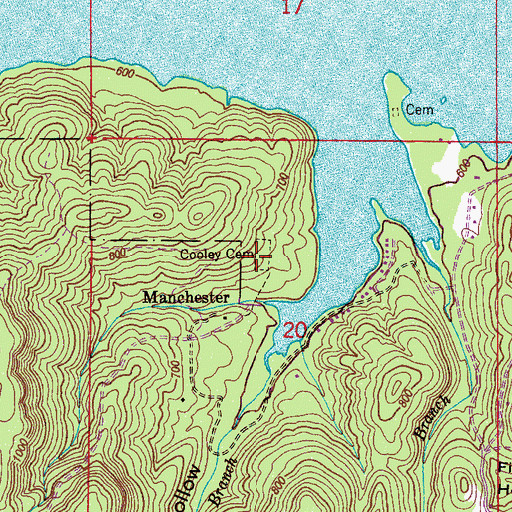 Topographic Map of Cooley Cemetery, AL