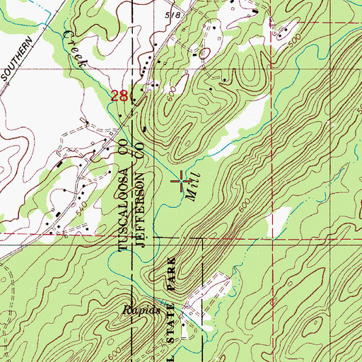 Topographic Map of Cooley Creek, AL