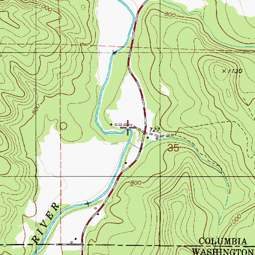Topographic Map of Kist Post Office (historical), OR
