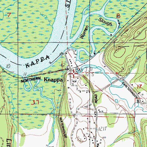 Topographic Map of Knappa Post Office (historical), OR