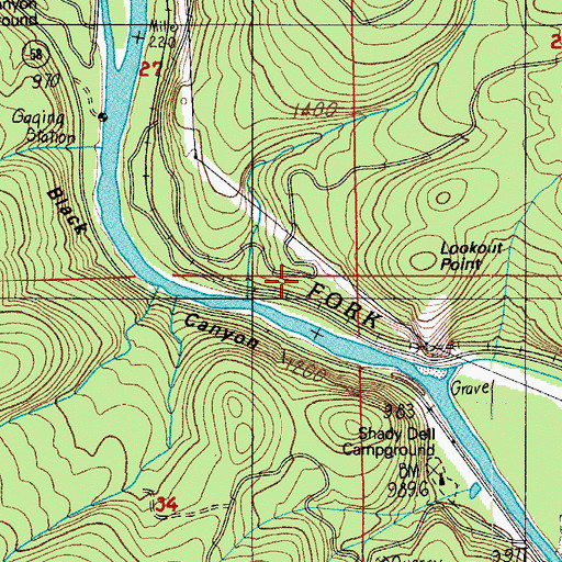 Topographic Map of Landax Post Office (historical), OR
