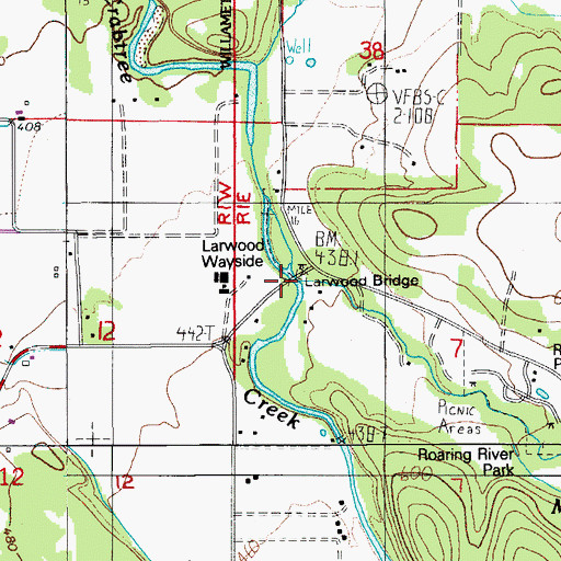 Topographic Map of Larwood Post Office (historical), OR
