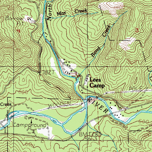 Topographic Map of Lee's Camp Post Office (historical), OR