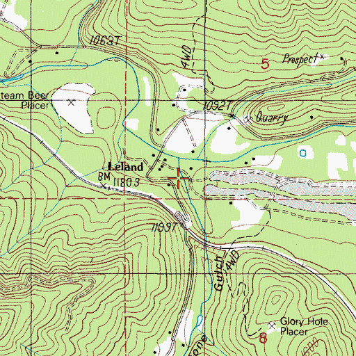 Topographic Map of Leland Post Office (historical), OR