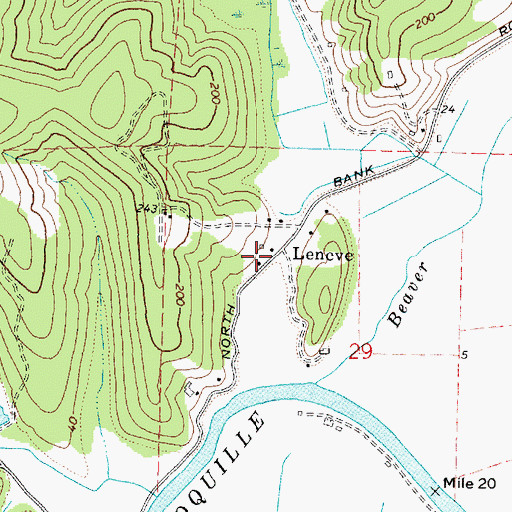 Topographic Map of Leneve Post Office (historical), OR