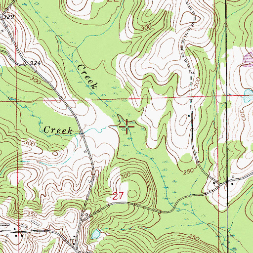 Topographic Map of Coon Creek, AL