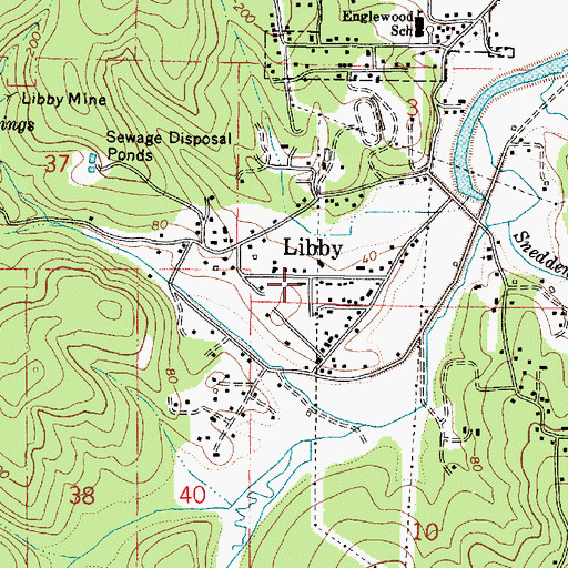 Topographic Map of Libby Post Office (historical), OR