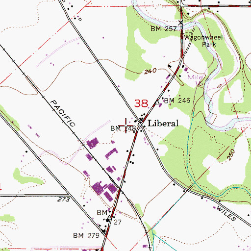 Topographic Map of Liberal Post Office (historical), OR