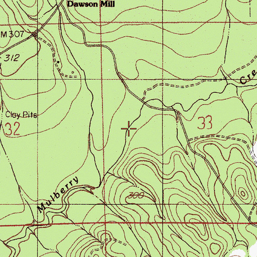 Topographic Map of Coon Creek, AL