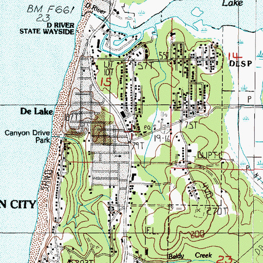 Topographic Map of Lincoln City Post Office, OR