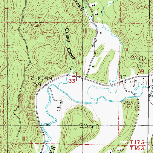 Topographic Map of Linneus Post Office (historical), OR