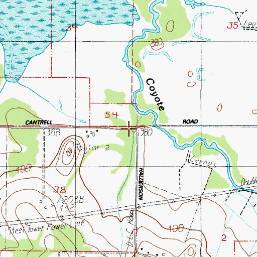 Topographic Map of Llewellyn Post Office (historical), OR