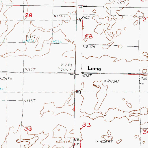 Topographic Map of Loma Post Office (historical), OR