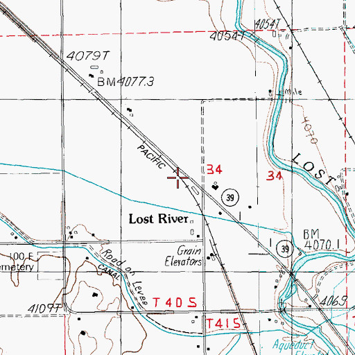 Topographic Map of Lost River Post Office (historical), OR