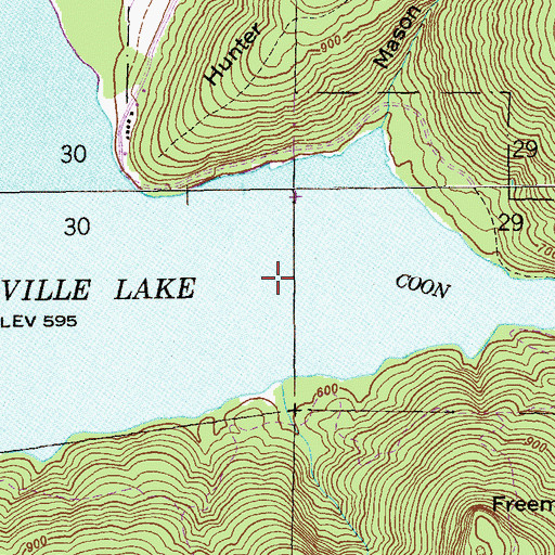 Topographic Map of Coon Creek, AL
