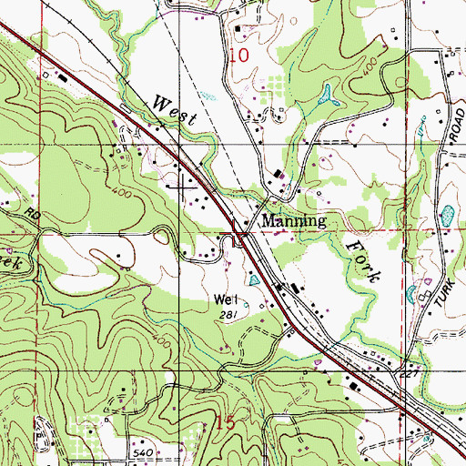 Topographic Map of Manning Post Office, OR