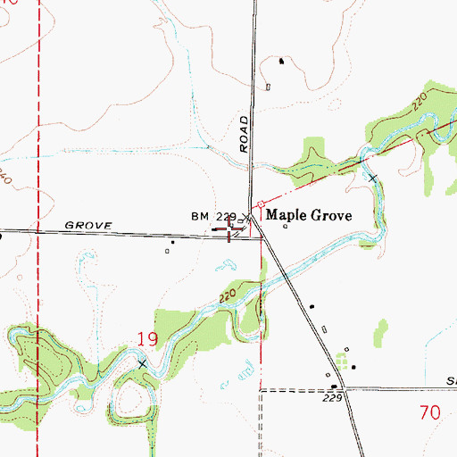 Topographic Map of Maple Grove Post Office (historical), OR