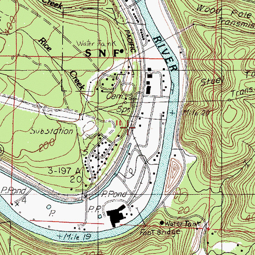 Topographic Map of Mapleton Post Office, OR