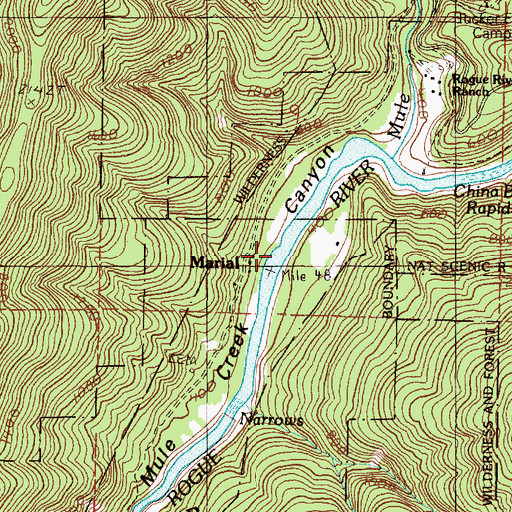 Topographic Map of Marial Post Office (historical), OR