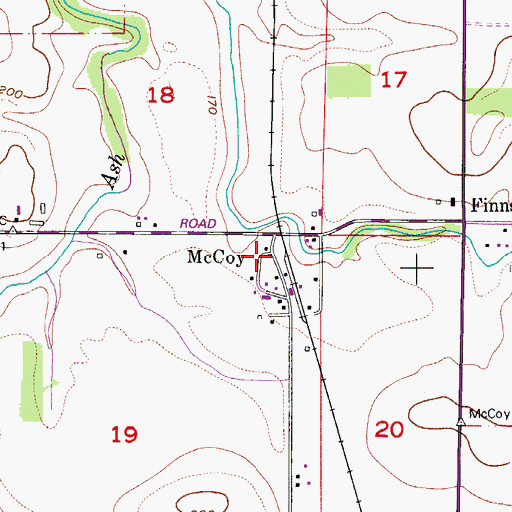Topographic Map of McCoy Post Office (historical), OR