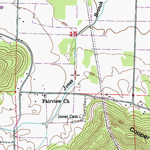 Topographic Map of Coon Hollow, AL