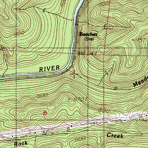 Topographic Map of Meadow Post Office (historical), OR