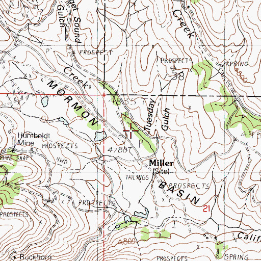 Topographic Map of Miller Post Office (historical), OR