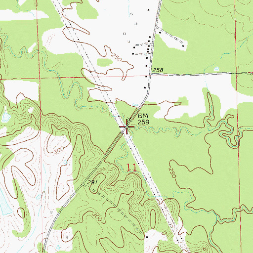 Topographic Map of Coon Hop Creek, AL