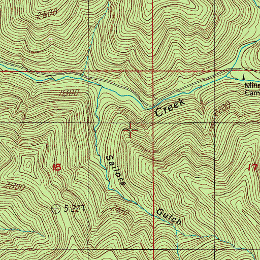 Topographic Map of Mineral Post Office (historical), OR