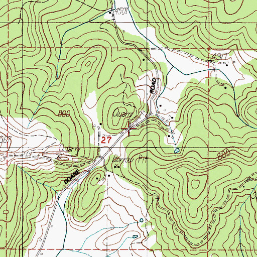Topographic Map of Mirth Post Office (historical), OR