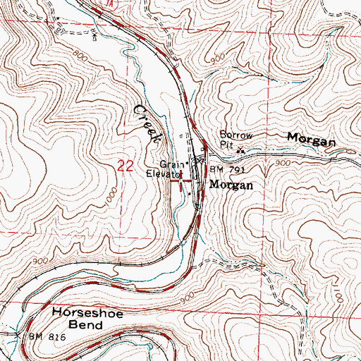 Topographic Map of Morgan Post Office (historical), OR