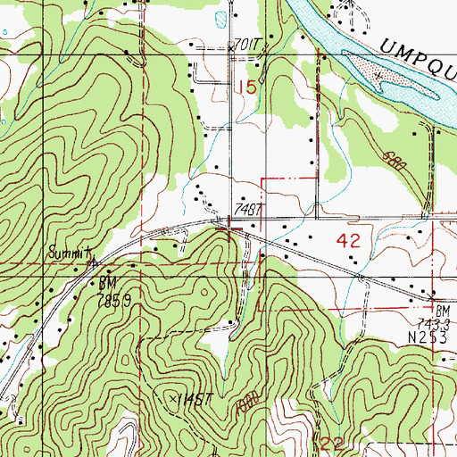 Topographic Map of Mount Scott Post Office (historical), OR