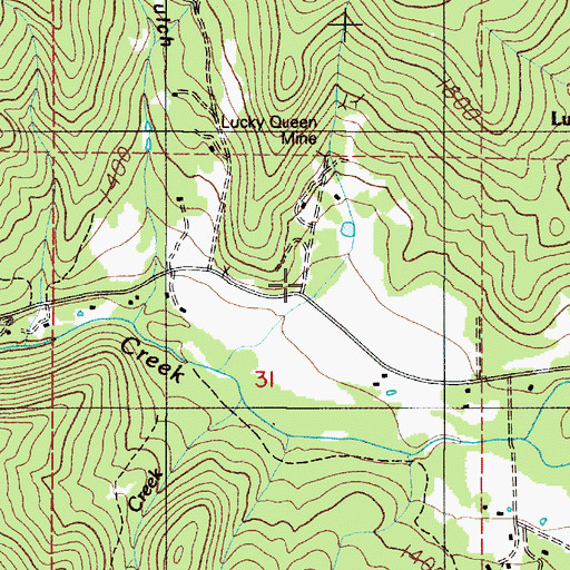 Topographic Map of Mountain Post Office (historical), OR
