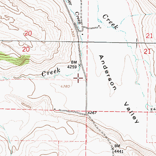 Topographic Map of Mule Post Office (historical), OR