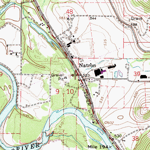 Topographic Map of Natron Post Office (historical), OR