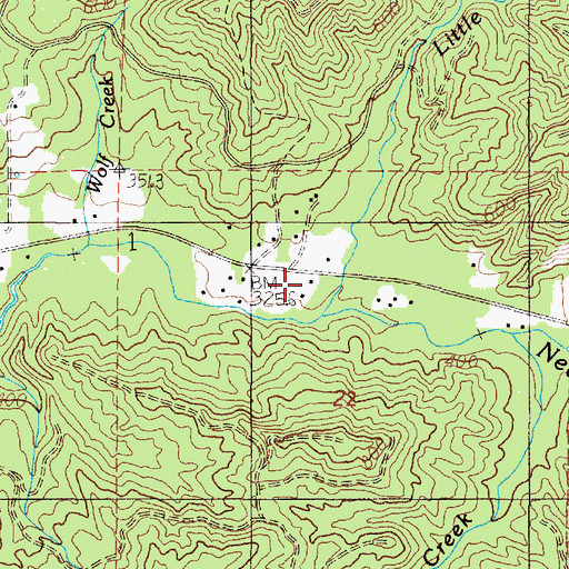 Topographic Map of Necanicum Post Office (historical), OR